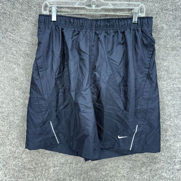 New Nike Shorts Men L Large Blue Elastic Waist Lined Drawstring - Picture 1 of 8